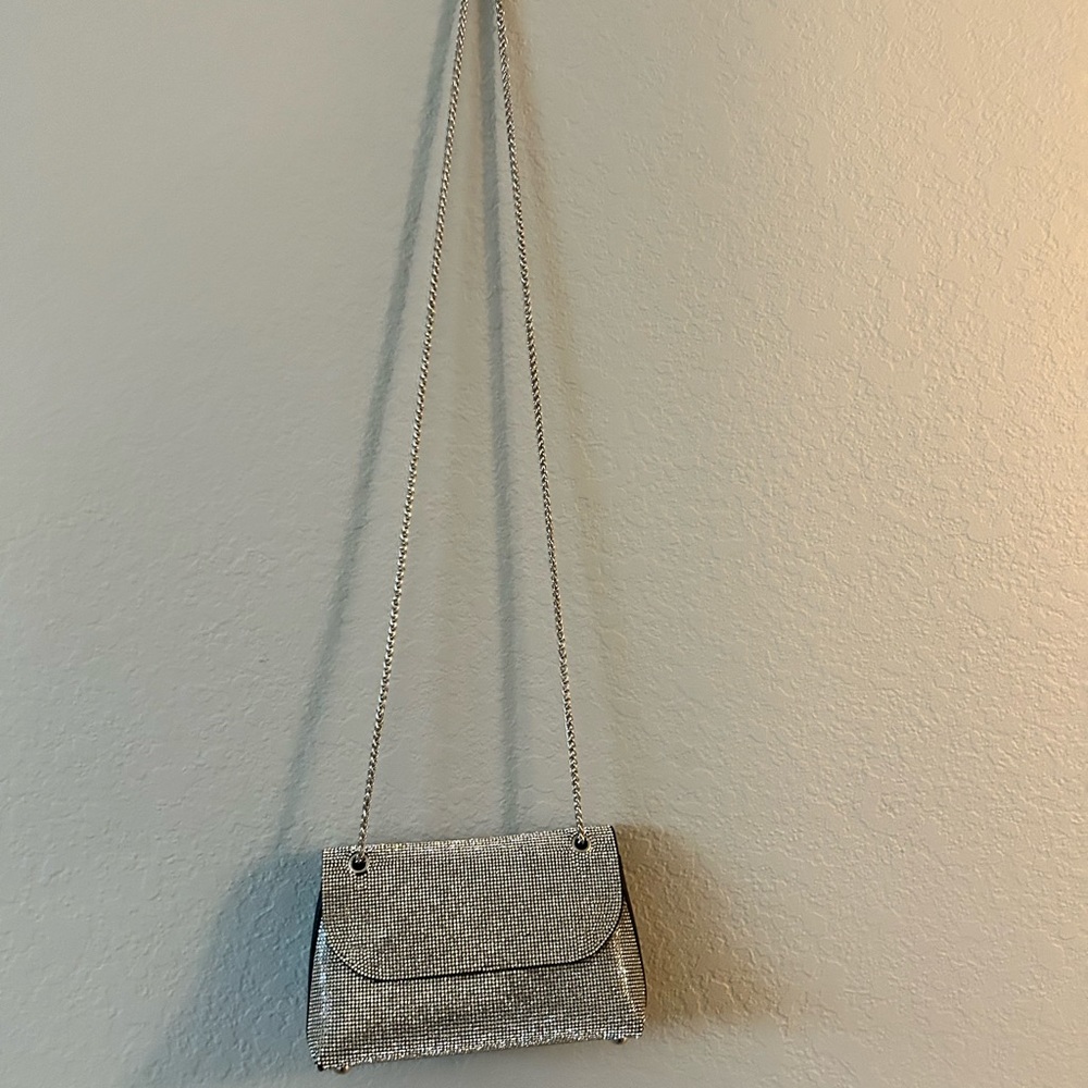 Small silver rhinestone purse- like new